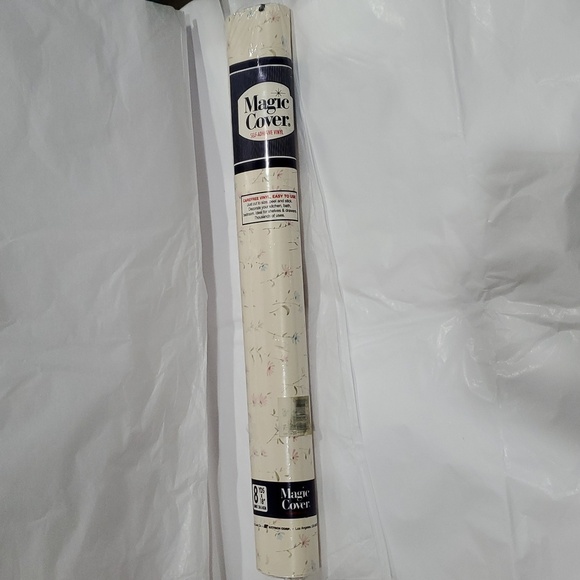 Magic cover self-adhesive 8 yard winsord beige cottage floral shelf drawer liner - Picture 4 of 12